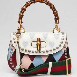 Gucci Multicolor Leather Lovelight Bamboo Top Handle 1947 Small Bag